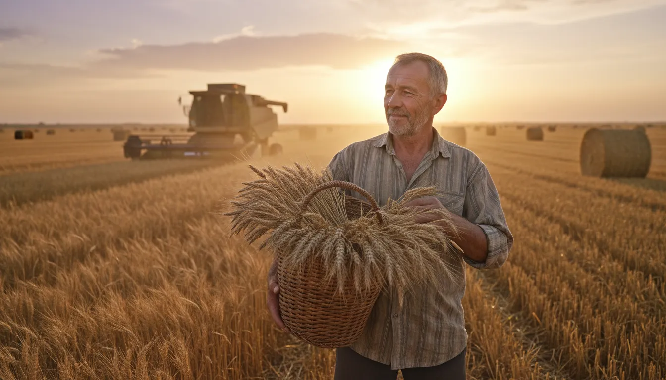 reap the harvest 的插圖：to gather the results of work or effort.