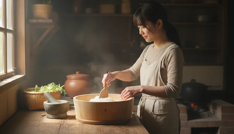 Illustration of rika: A type of traditional Japanese rice dish.
