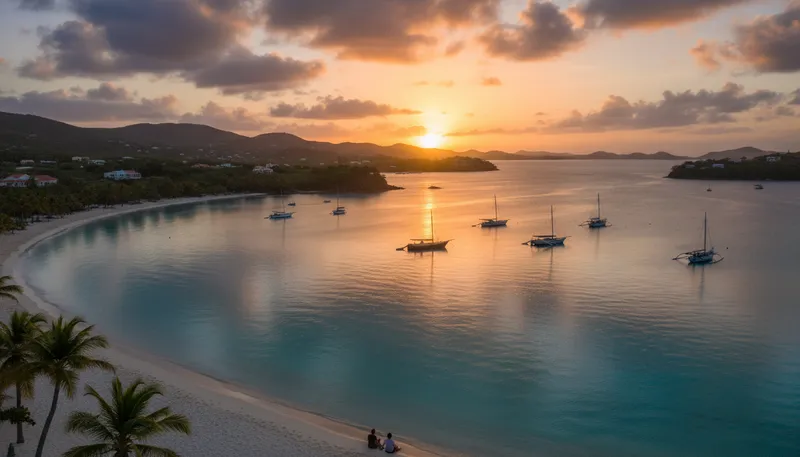 Illustration of antigua: An island in the Caribbean known for beaches.