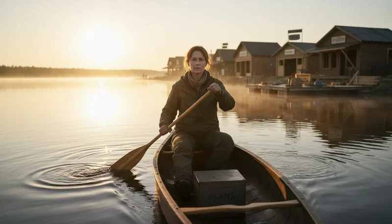 Illustration of paddle one's own canoe: Manage one's own affairs independently.