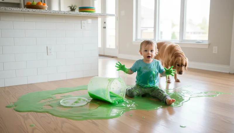Illustration of goo: Thick, sticky substance that is often messy.