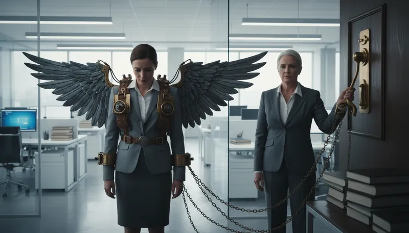 Illustration of clip someone's wings: Restrict someone's abilities or freedom.