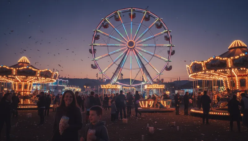Illustration of carnival: A festive event with rides and games.