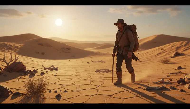 Illustration of barren: Land that is empty and unable to produce crops.