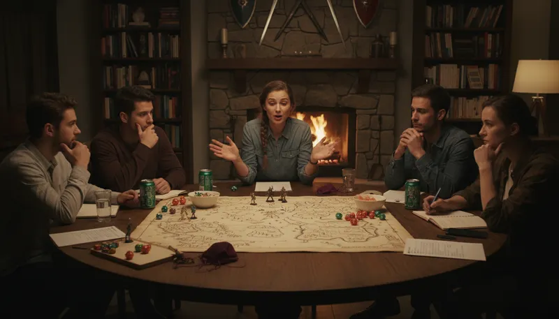 Illustration of DND: Short for Dungeons and Dragons, a tabletop game.
