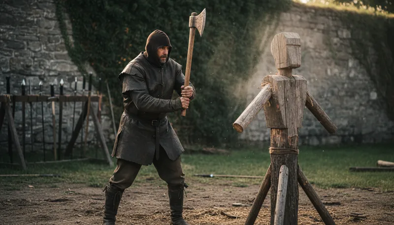 Illustration of decapitate: To cut off someone's head.
