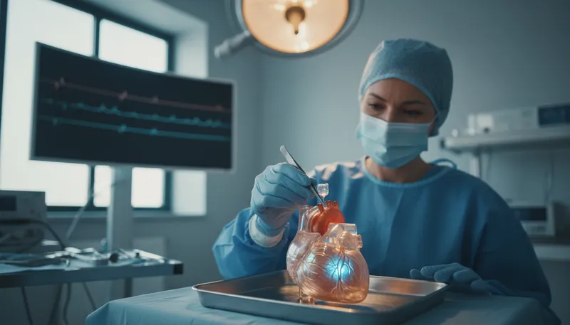 Illustration of implant: to insert something into a living body