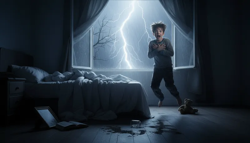 Illustration of scare someone to death: Terrify someone greatly.