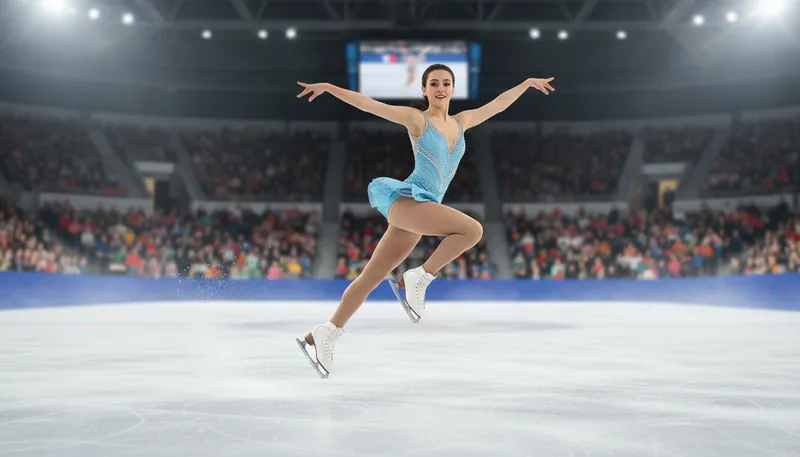 Illustration of lutz: A figure skating jump performed with a specific technique.