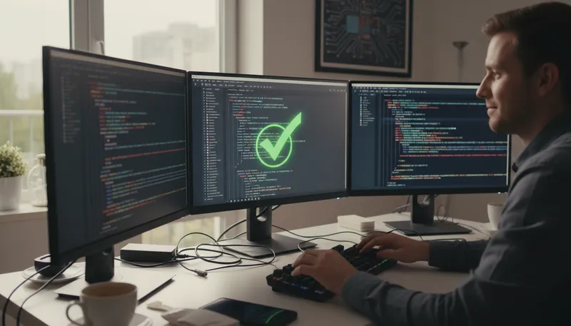 Illustration of coder: A person who writes computer programs.
