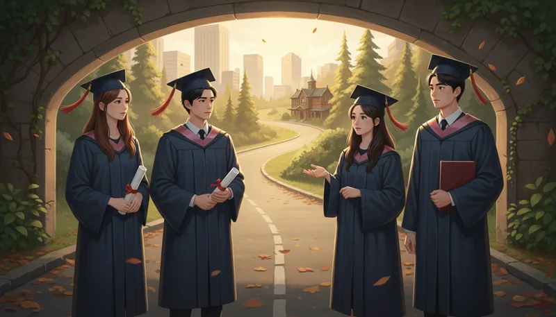 Illustration of parting of the ways: A decision to go separate paths.