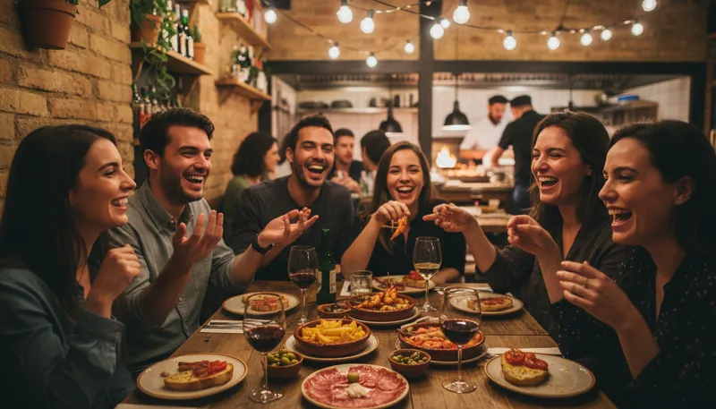 Illustration of tapas: Small dishes served as appetizers.