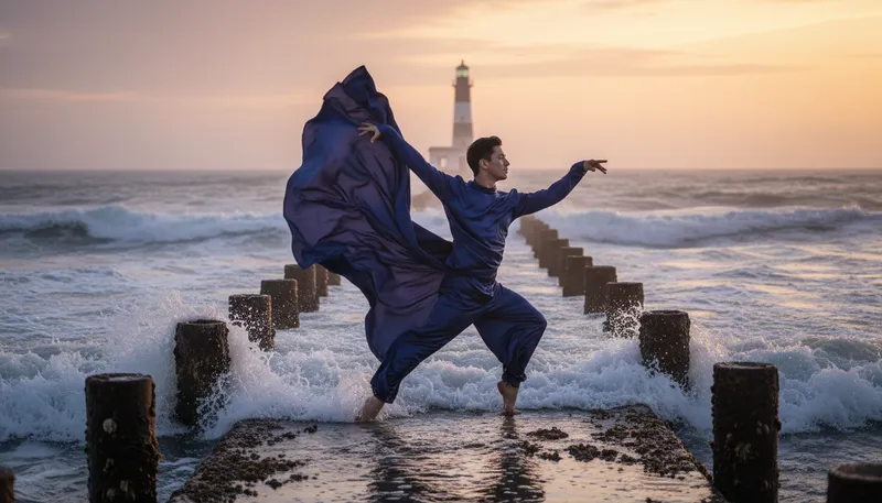 Illustration of motion of someone's ocean: a person's emotional or physical state.