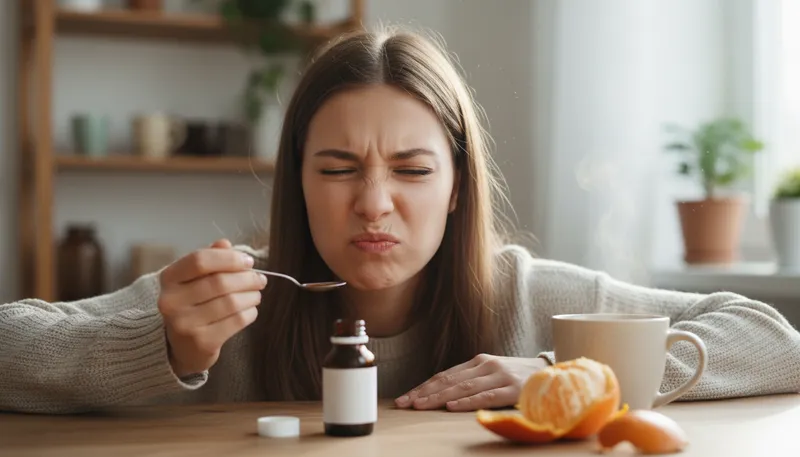 Illustration of pull a face: to make an expression of disapproval