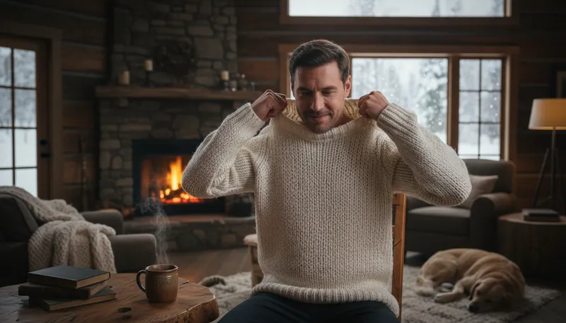 Illustration of pullover: A sweater worn over the head.