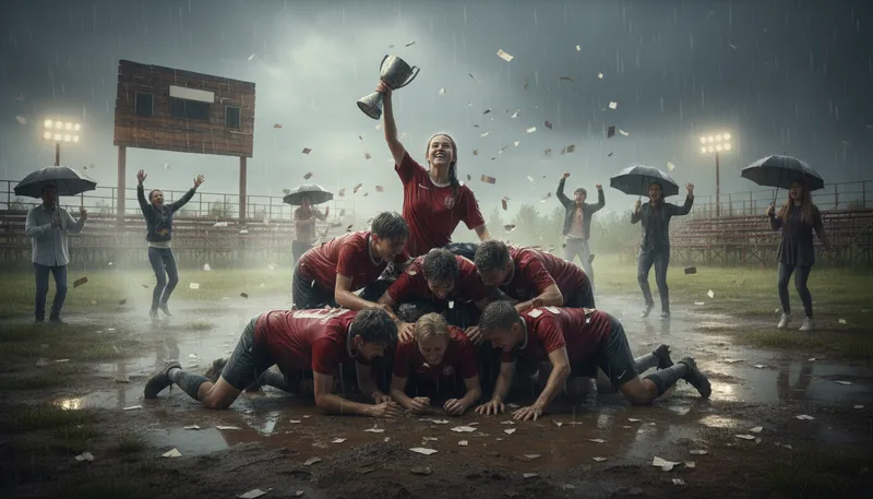 Illustration of prevail: To win or be successful.