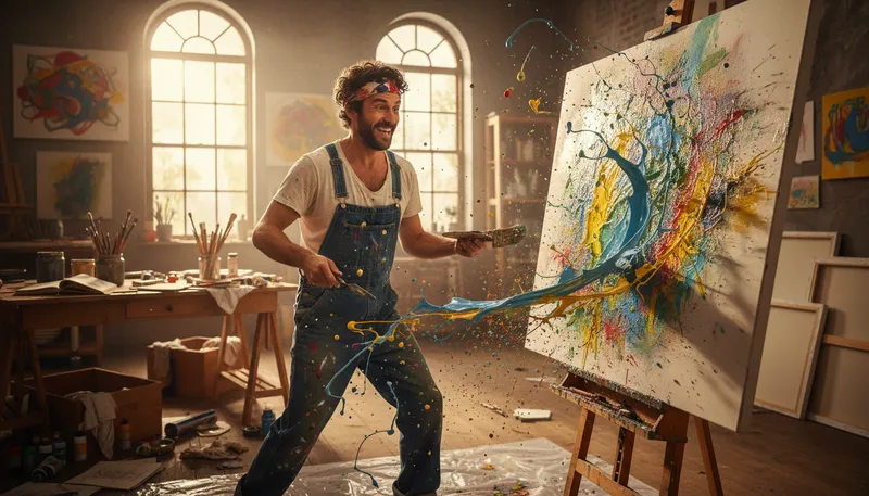 Illustration of painter: A person who creates artwork with paint.