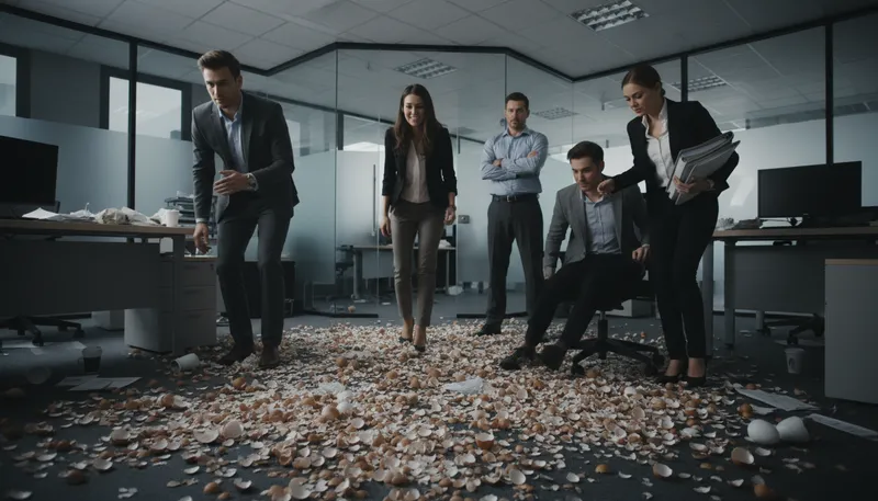 Illustration of walk on eggshells: To be very careful around someone.
