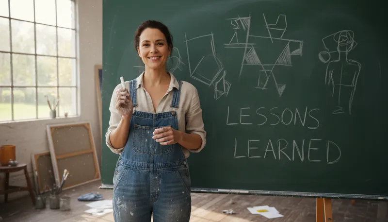 Illustration of chalk something up to experience: to consider something a learning opportunity.
