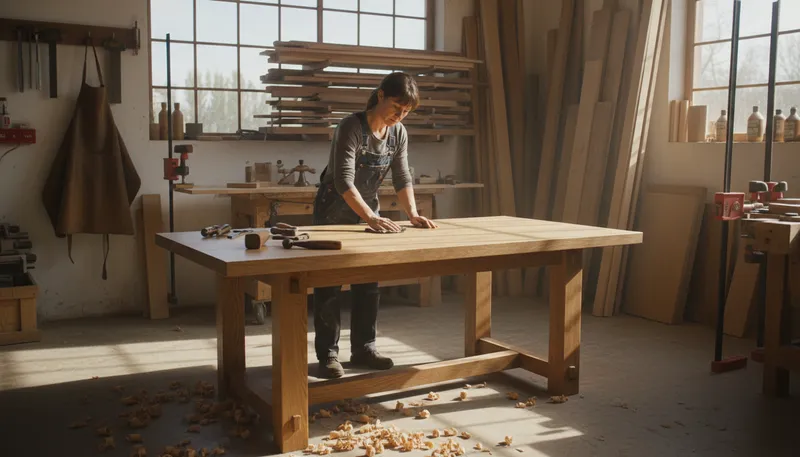 Illustration of woodward: A person who works with wood.