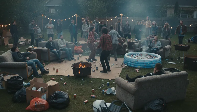 Illustration of white trashery: Behavior associated with low socioeconomic status.
