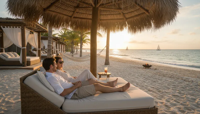 Illustration of resort: Place for relaxation or recreation.