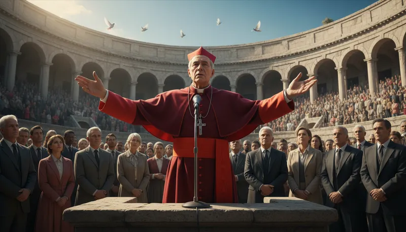 Illustration of cardinal: a high-ranking official in the Catholic Church