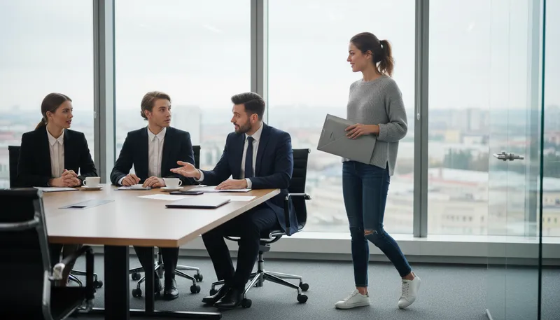 Illustration of dress down: wear casual clothes instead of formal