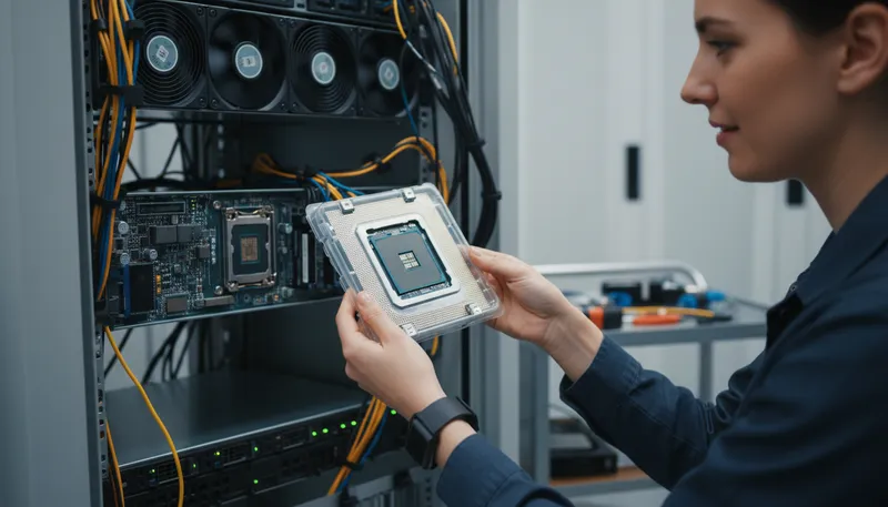 Illustration of xeon: A brand of powerful computer processors.