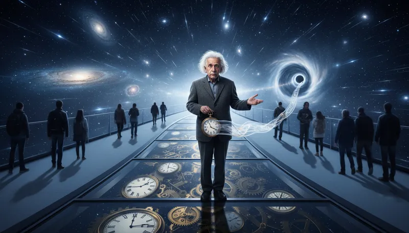 Illustration of einstein: A famous physicist known for relativity theory.