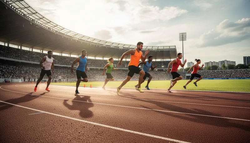 Illustration of track: A path for running or racing.