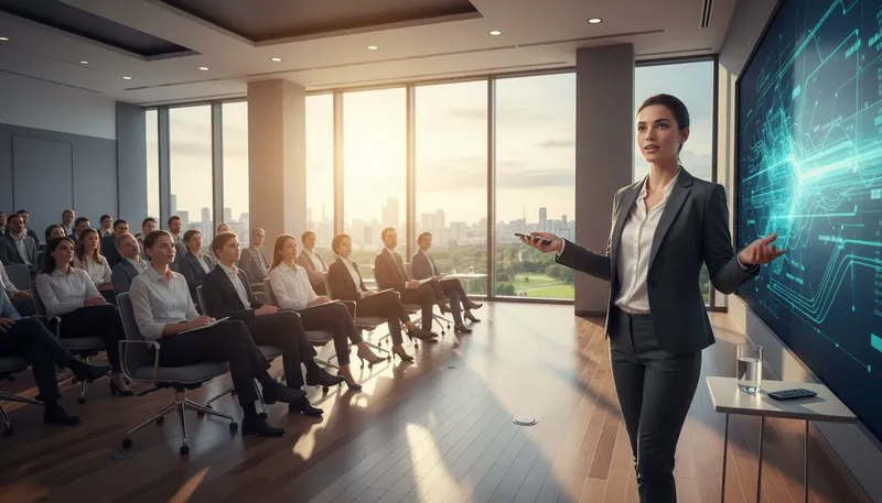 Illustration of business girl: A girl focused on her career.
