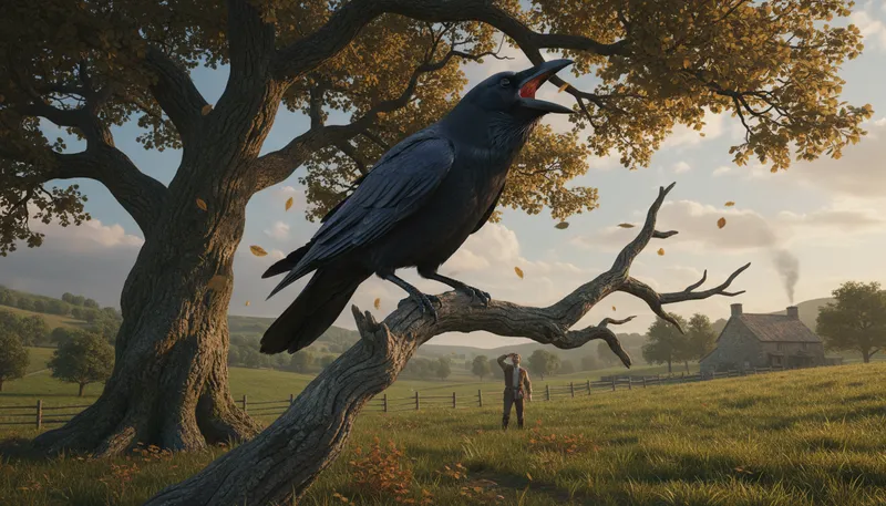 Illustration of caw: The sound made by a crow.
