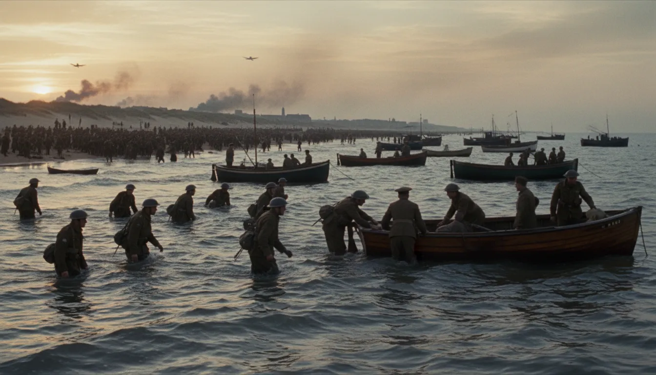 Dunkirk 일러스트: a historic evacuation during World War II