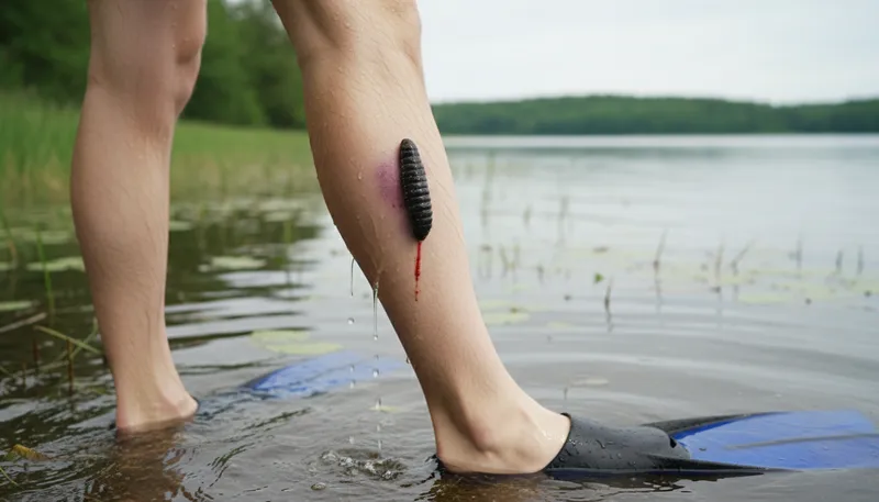 Illustration of leech: A bloodsucking worm or a parasitic person.