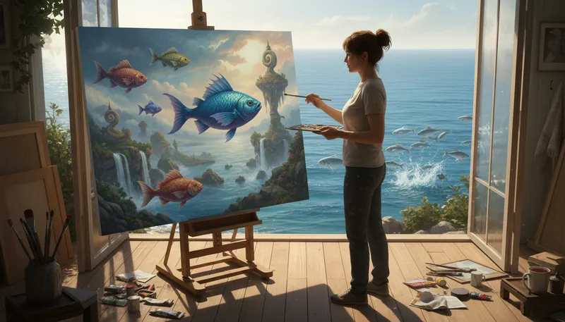 Illustration of fanciful: Imaginary and unrealistic; whimsical.