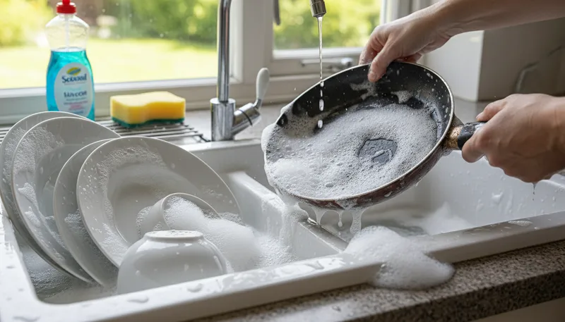 Illustration of soapy: covered or filled with soap.
