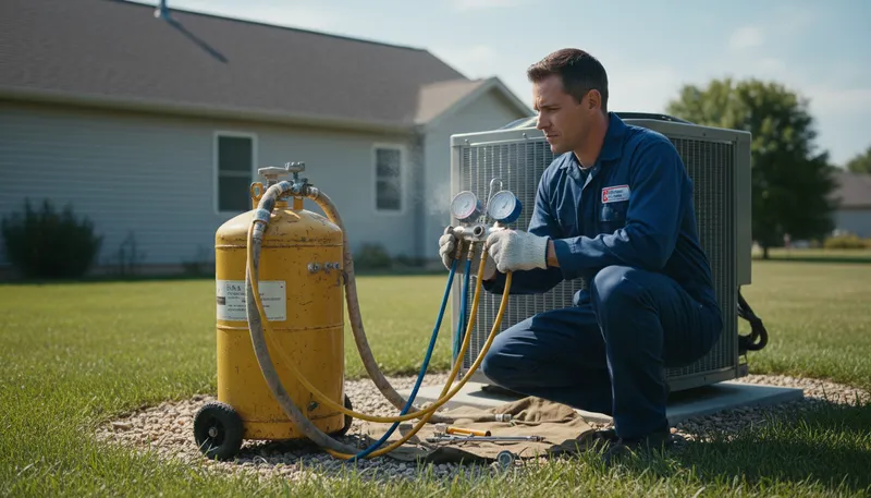 Illustration of refrigerant: Substance used in cooling systems.