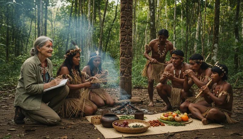 Illustration of ethnography: The study of cultures through observation.