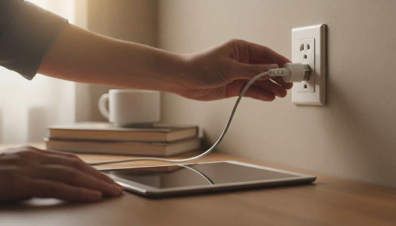 plug intoのイラスト：to connect to something electronically