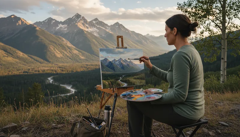 Illustration of landscape: a painting or representation of natural scenery