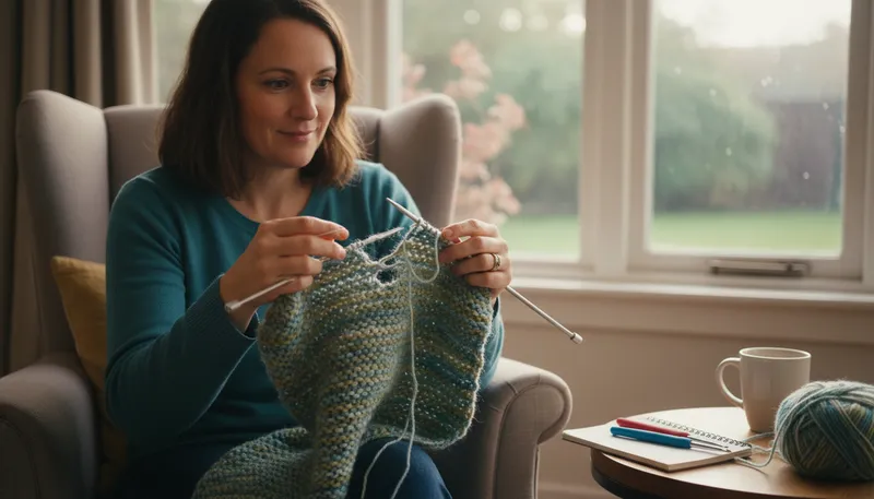 Illustration of pick up stitches: To resume a task after interruption.