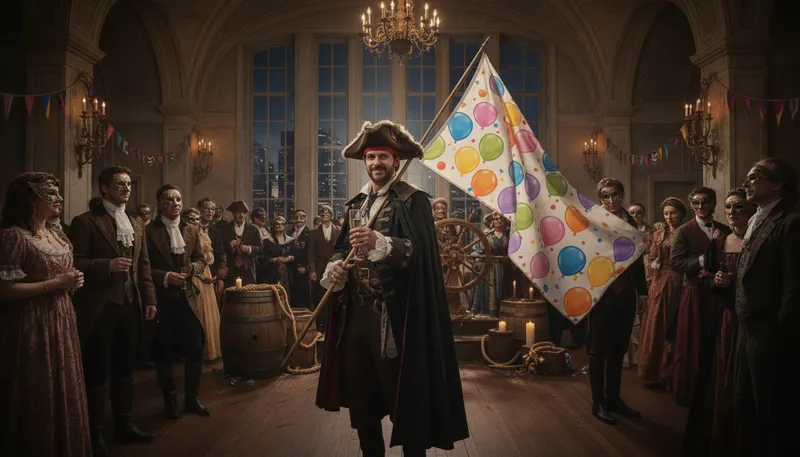 Illustration of sail under false colors: Deceive by pretending to be someone else.