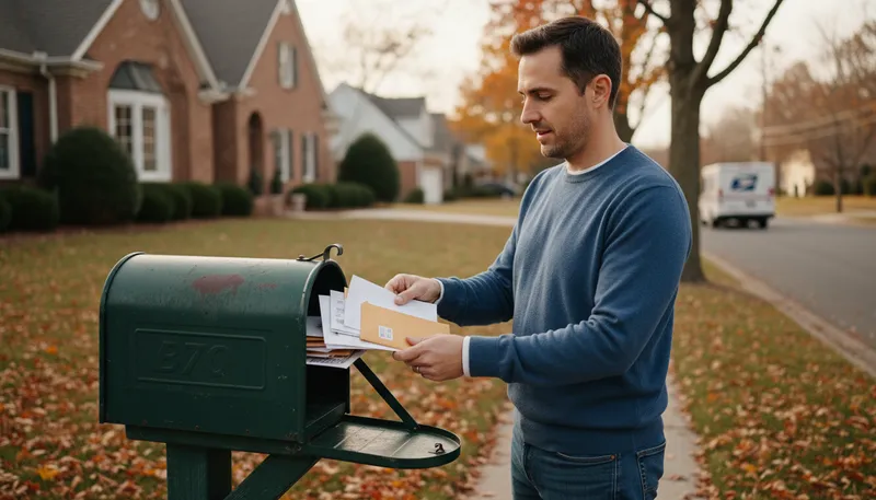 Illustration of mail: letters or packages sent