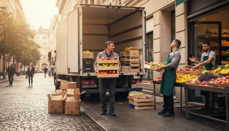 Illustration of wholesaler: A person or business selling goods in bulk.