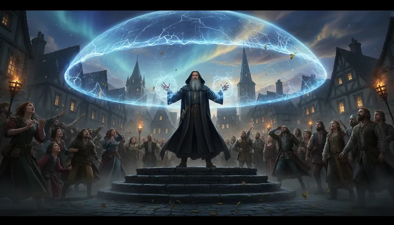 Illustration of sorcerer: A person who practices magic.
