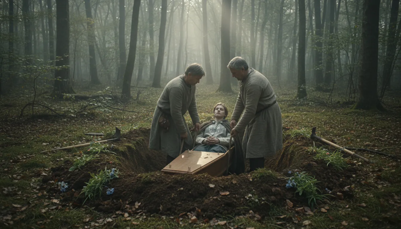 Illustration von green in earth: recently buried in a grave or the ground