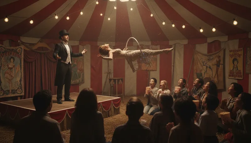 Illustration of sideshow: A minor attraction at a fair or circus.