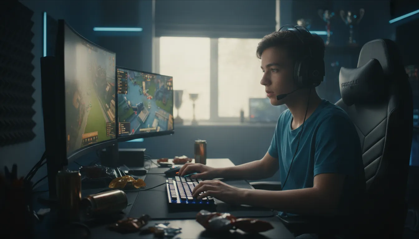 esports 的插图：Organized, competitive video game playing.