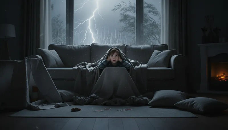 Illustration of fear: A strong emotion caused by danger or threat.